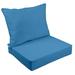 Vargottam Outdoor Deep Seat Patio Cushions Set 2pcs Seat Set All Weather Replacement Cushion Patio Seat And Back Cushion Set 25 x25 x5 Inches-Medium Blue