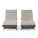 GDF Studio Olivia Outdoor Wicker Armless Adjustable Chaise Lounges with Cushion Set of 2 Gray and Charcoal