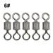 50PCS/Lot 2# 4# 6# 8# 10# 12# Stainless Steel Fishing Swivels Ball Bearing Swivel with Safety Snap Solid Rings Rolling Swivel Connector for Carp Fishing Accessories 6# 6# 6#