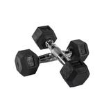 Bolt Fitness Supply Dumbbell Set 5 to 35 lb Hex Rubber Dumbbell with Metal Handles in pairs. (5lb 10lb 15lb 20lb 25lb 30lb 35lb) 280 lbs total. Black. Home Portable Fitness.