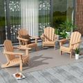 Westintrends 4 Pcs Outdoor Folding HDPE Adirondack Patio Chairs Weather Resistant Teak