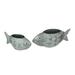 Gerson Galvanized Metal Fish Planter Home Garden Plant Flower Pot (Set of 2)