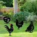 Travelwant Garden Decoration Outdoor Garden Backyard Lawn Stakes Metal Hen Yard Decor Gift Chicken Yard Art Backyard Lawn Stakes Rooster Lifelike Ornament Garden Statues Chicken Silhouette