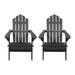 Cytheria Acacia Wood Outdoor Foldable Adirondack Chairs Set of 2 Dark Gray