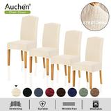 Chair Protector Cover AUCHEN Dining Chair Covers Set of 4 Parsons Chair Slipcover Chair Covers for Dining Room Stretch Furniture Protector Covers for Restaurant Hotel Ceremony (Off-white)