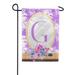 America Forever Spring Monogram Garden Flag Letter G 12.5 x 18 inches Double Sided Vertical Outdoor Yard Lawn Beautiful Floral Design White Flower Summer Floral Garden Flag