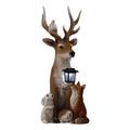 HGYCPP Deer Statue Solar Light Garden Decor Home Sculpture Jewelry Ornament Resin Gift