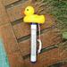 Norbi Floating Swimming Pool Thermometer Pond Water Thermometer with String Baby Pool Thermometer Shatter Resistant for Outdoor & Indoor Swimming Pools Spas Hot Tubs White pole Yellow Duck