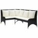 Andoer Garden Corner Sofas 2 pcs Poly Rattan Black