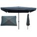 6.5x10ft Rectangular Patio Umbrella Outdoor Market Table Umbrellas Waterproof Umbrella with Crank and Push Button Tilt for Terrace Backyard Garden Courtyard Swimming Pool Lawn Gray