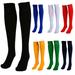 Walbest 1 Pair Knee High Tube Compression Soccer Socks Sports Socks Solid Color Anti-slide Spandex Knee Socks