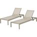 Noble House Cape Coral Gray Outdoor Mesh Chaise Lounge (Set of 2)