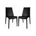 LeisureMod Kent Modern Outdoor Dining Chairs Set of 2 in Black