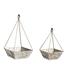 Evergreen Geometric Embossed Metal Planter Set of 2