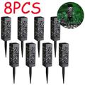 Ledander 8PCS Led Solar Lawn Light Outdoor Waterproof Park Landscape Hollowed Garden Lights Halloween Christmas Garden Decoration