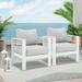 Superjoe 2-Piece Outdoor Patio Aluminum Armchair Sofa with Cushions White