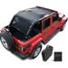 Shadeidea Jeep Wrangler Sunshade JL Unlimited 4 Door JLU Sun Shade (2018-Current) Top Front+Rear+Trunk-Black Mesh Screen Cover UV Blocker with Grab Bag Storage Pouch-10 Years Warranty