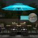 Autlaycil 10Ft 3 Tiers Patio Umbrellas Solar 40 LED Lighted Umbrella with 8 Ribs Patio Table Umbrella Blue