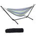 Hammock with Stand Brazilian Style Hammock Bed with 8.6ft Heavy Duty Steel Stand and Carrying Bag Portable Double Hammock for Patio Balcony Deck Indoor Outdoor Max Load 330lbs Easy Set Up K2207