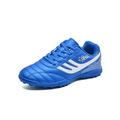 Tenmix Girls & Boys Basketball Non Slip Athletic Shoe Mens Lace Up Soccer Cleats Children Sport Sneakers Blue Broken 7Y