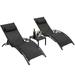 Pirecart Set of 3 Patio Lounge Chairs Adjustable Chaise Lounges Recliner for Backyard Garden Poolside