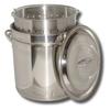 102 Qt. Stainless Steel Boiling Pot with Steam Rim. Lid & Basket