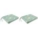 Jordan Manufacturing 17 x 19 Alonzo Fresco Blue and Green Medallion Rectangular Outdoor Chair Pad Seat Cushion with Ties (2 Pack)