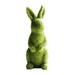 Eyicmarn Imitation Moss Rabbit Resin Flocked Sculpture Easter Animal Statue Garden Ornament (Green)