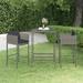 ametoys 3 Piece Patio Bar Set with Cushions Poly Rattan Gray