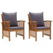 vidaXL Patio Chairs 2 pcs Solid Acacia Wood