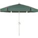 7.5 ft. 6 Rib Crank White Hex Garden Umbrella with Forest Green Vinyl Coated Weave Canopy