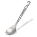 Lixada Half Polished Titanium Spork with Bottle Opener Lightweight Outdoor Dinner Spoon Fork for Travel Camping Backpacking