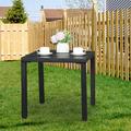 Cfowner Indoor Outdoor Small Metal Square Side/End Table Patio Coffee Bistro Table Black