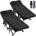 ABORON 2 Pack Folding Camping Cot for Adults & Kids Folding Guest Bed Cots Sleeping Cot Folding Bed with 2 Sided Mattress & Carry Bag