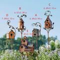 Bird House With Pole Copper Cottage Bird House Stakes Large Bird Houses For Courtyard Backyard Patio Outdoor Garden Decor Resting Place For Birds Hummingbird House Bird Feeders