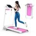 2.5 HP Foldable Electric Treadmill Running Machine with 3 Pre-Set Programs 7.4 MPH Max Speed LCD Display for Home Use Fast-Burning Walking Treadmill