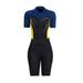 Shorty Wetsuit for Men and Women 1.5mm Neoprene Short Sleeve Diving Suits with Front Zipper UV Protection Full Body Swimwear