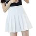 Pgeraug Fall Dresses for Women 2024 High Waist Pleated Mini Skirt Slim Waist Tennis Skirt Dresses for Women 2024 White S