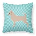 Carolines Treasures BB3750PW1818 Chihuahua Checkerboard Blue Fabric Decorative Pillow