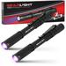 GearLight UV Black Light Flashlight S100 [2 Pack] - Mini Blacklight Ultraviolet Pen Lights for Leak and Hotel Inspection - Pet Urine Bed Bug Scorpion Stain and Dye Detector
