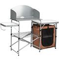 Gymax Fashion Outdoor Kitchen Foldable Grilling Stand Portable Camping Grill Table BBQ Table