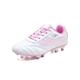 Difumos Unisex Lace Up Sport Sneakers Boys Comfort Long Nail Soccer Cleats Mens Breathable Short Nail Football Shoes Pink Long 8.5