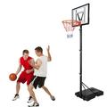 Basketball Hoop Basketball System - 7 Ft to 10 Ft Height Adjustable Portable Basketball Goal Basketball Equipment with 35In Big Backboard and Wheels and Large Base