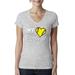 Wild Bobby My Heart Is On That Tennis Field Sports Women Junior Fit V-Neck Tee Heather Grey Large
