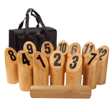 GSE Games & Sports Expert Rubber Wood 12 Numbered Pins Throwing Game Set. Outdoor Lawn Yard Throwing Toss Game Set for Kids & Adults Outdoor Lawn Backyard Play