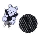 Golf Hat Clips with Golf Ball Marker Golf Clip With Bear Pattern Design Belt Tie Decoration - Black