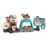 BELUPAI Simulation Coffee Machine Toy Supermarket Players 2 In 1 Gifts For Children Kid 3 In 1 Safe Candy Dessert Showcase Toys