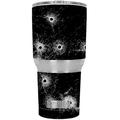 Skin Decal Vinyl Wrap for RTIC 30 oz Tumbler Cup Stickers Skins Cover (6-piece kit) / Bullet Holes in Glass