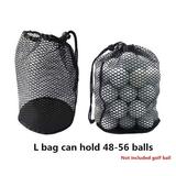 Yesfashion Sports Mesh Net Bag Black Nylon golf bags Golf Tennis 16/32/56 Ball Carrying Drawstring Pouch Storage bag