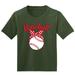 Wild Bobby Cute Baseball Ribbon Gift Sports Girls Graphic Youth T-Shirt Military Green Medium